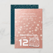 Invitation Table de placement de mariage pliée avec numéro (Devant / Derrière)