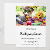 Invitation Table de récolte d'automne de vacances de Thanksgi (Devant / Derrière)