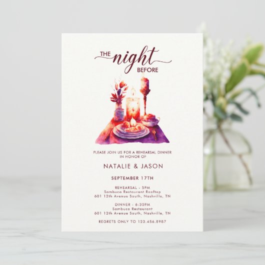 Invitation Table de répétition d'aquarelle moderne (Debout devant)