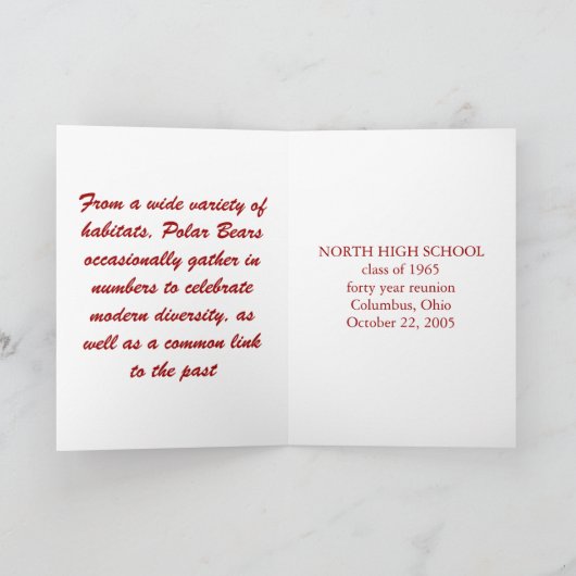 Invitation table de réunion de classe préférence (Intérieur)