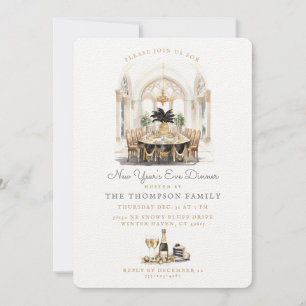 Invitation Table de salle à manger   Dîner Nouvel An
