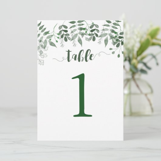 Invitation Table de verdure Numéro 5x7 (Debout devant)