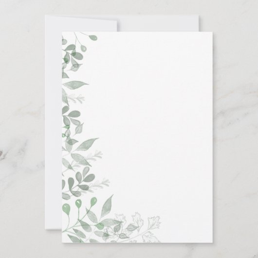 Invitation Table de verdure Numéro 5x7 (Dos)