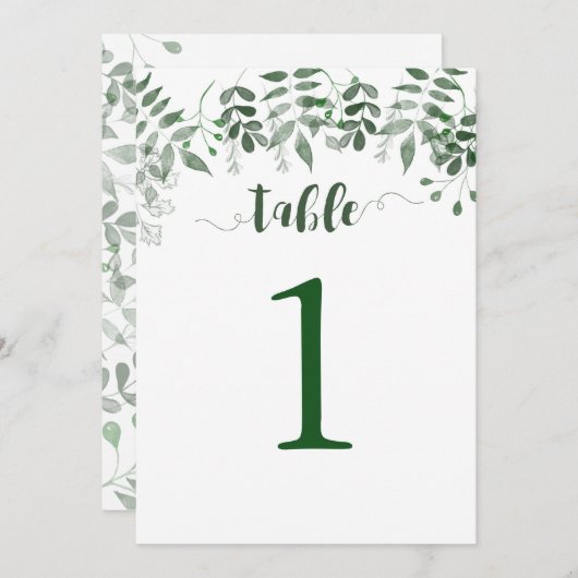 Invitation Table de verdure Numéro 5x7 (Devant / Derrière)