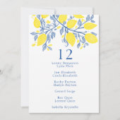 Invitation Table de vignes citronnées bleues et jaunes Tablea (Devant)