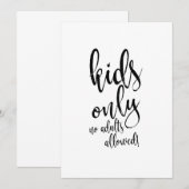 Invitation Table des enfants calligraphie Panneau de mariage  (Devant / Derrière)