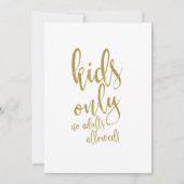 Invitation Table des enfants pancarte de mariage pas cher pai (Devant)