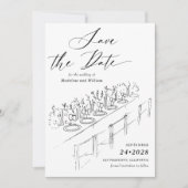 Invitation Table Dessinée À La Main Paramètre Enregistrer La  (Devant)