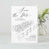 Invitation Table Dessinée À La Main Paramètre Enregistrer La  (Debout devant)