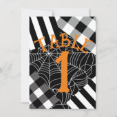 Invitation Table d'Halloween Black & White Spiderweb Patchwor (Devant)