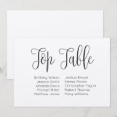 Invitation Table d'honneur. Plan de table de mariage rustique (Devant / Derrière)