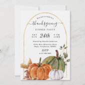 Invitation Table d'or Citrouille Arch Thanksgiving Dîner (Devant)