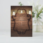 Invitation Table en bois rustique de campagne et bocaux Mason (Debout devant)