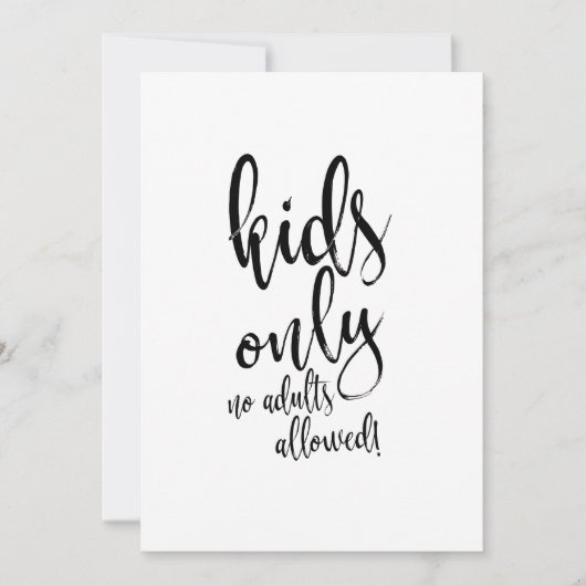 Invitation Table Enfants Calligraphie Panneau De Mariage Pas (Devant)