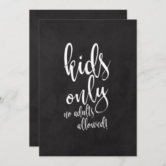 Invitation Table Enfants Panneau De Mariage Pas Cher En Ardoi (Devant / Derrière)