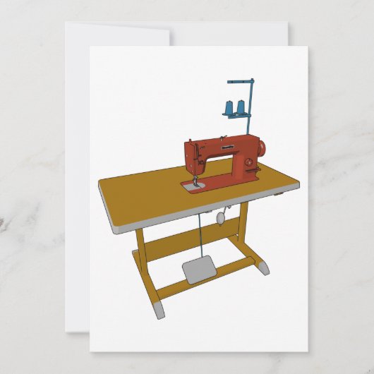 Invitation Table Et Machine À Coudre (Devant)