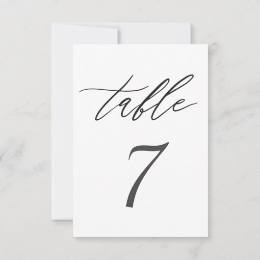 Invitation Table Mariage noir et blanc simple (Dos)
