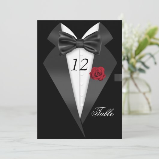 Invitation Table noire officielle Tuxedo Numéro Siège 2 (Debout devant)