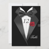 Invitation Table noire officielle Tuxedo Numéro Siège 2 (Dos)