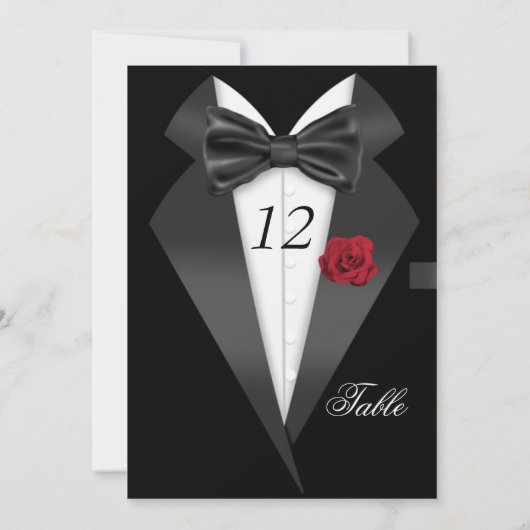 Invitation Table noire officielle Tuxedo Numéro Siège 2 (Dos)