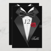 Invitation Table noire officielle Tuxedo Numéro Siège 2 (Devant / Derrière)