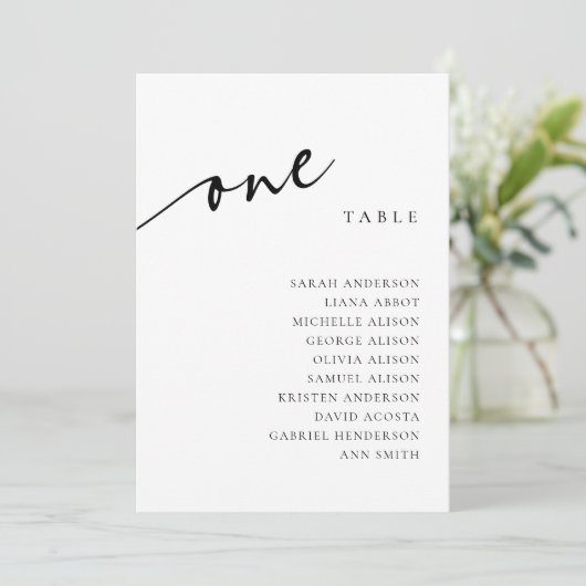 Invitation Table Number 1 One Seating Chart Card (Debout devant)