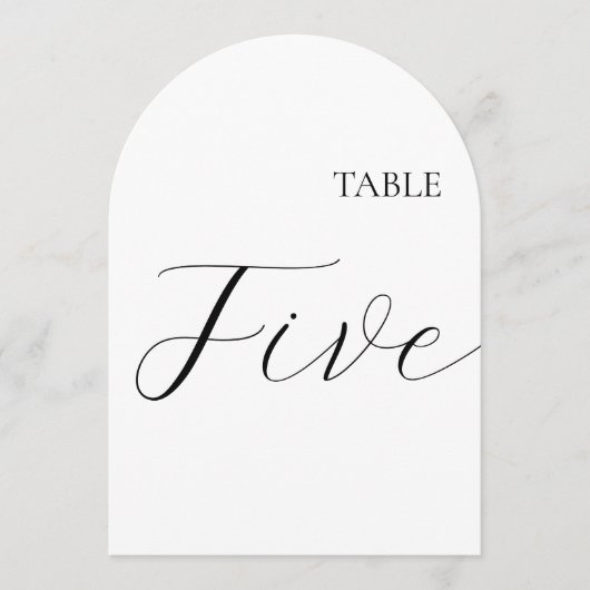 Invitation Table Number Five Card (Devant)