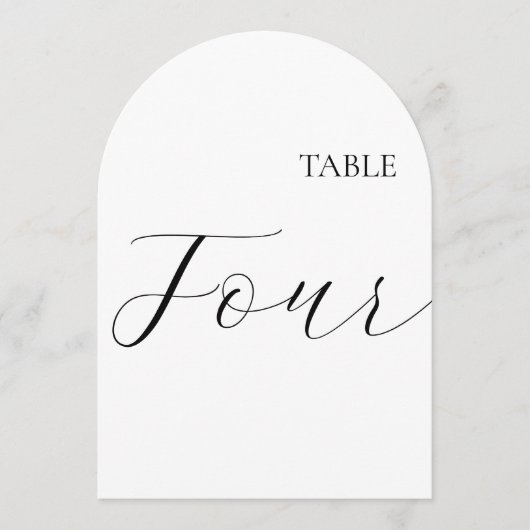 Invitation Table Number Four Card (Devant)