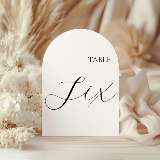 Invitation Table Number Six Card