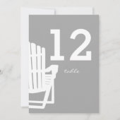 Invitation Table Numéro de Chaise Adirondack Gris (Devant)