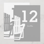 Invitation Table Numéro de Chaise Adirondack Gris (Devant / Derrière)