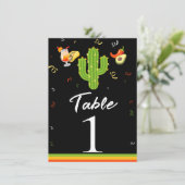 Invitation Table numéro de fête du Cactus à Cœur Jaune Amour (Debout devant)