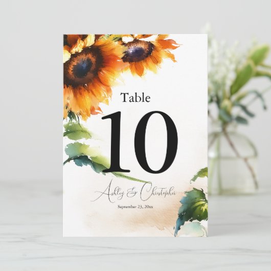 Invitation Table numéro dix de la réception de mariage Tourne (Debout devant)