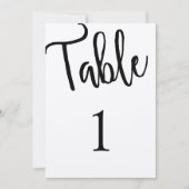 Invitation Table numéro moderne rustique. Kraft mariage. Simp (Devant)