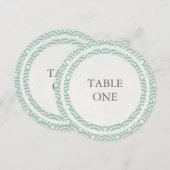 Invitation Table numéro rond avec des vagues stylisées Seigha (Devant / Derrière)