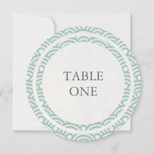 Invitation Table numéro rond avec des vagues stylisées Seigha (Devant)