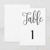 Invitation Table numéro rustique kraft. Mariage moderne à la  (Devant / Derrière)