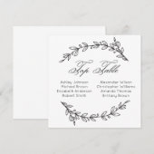 Invitation Table principale de mariage simple. Plan de table  (Devant / Derrière)