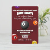 Invitation Table Rouge Billard Snooker Anniversaire (Debout devant)