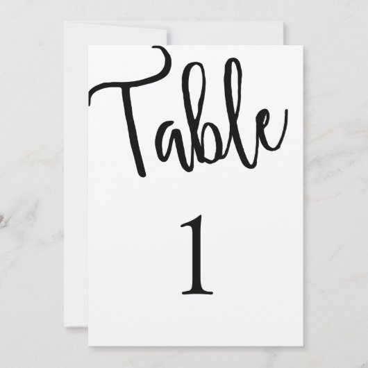 Invitation Table rustique numéro moderne. Kraft mariage. Simp (Devant)