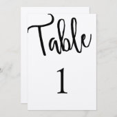 Invitation Table rustique numéro moderne. Kraft mariage. Simp (Devant / Derrière)