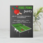 Invitation Table Tennis Ping Pong Anniversaire Fête Invitatio (Debout devant)