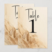 Invitation Table texturée bohème en ivoire botanique crème (Devant / Derrière)