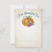 Invitation Table Thanksgiving Diner Place Cards (Devant)
