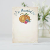 Invitation Table Thanksgiving Diner Place Cards (Debout devant)