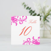 Invitation Table Tourbillons Élégants Rose Chaude 10 (Debout devant)