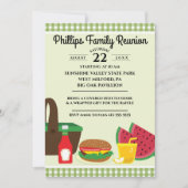 Invitation Table verte et blanche Retrouvailles familiales pi (Devant)