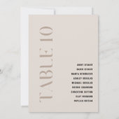 Invitation Tableau 10 Mariage moderne en beige gras (Dos)