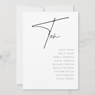 Invitation Tableau 10 Mariage moderne Numéro de tableau modèl