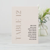 Invitation Tableau 12 Mariage moderne en beige gras moderne N (Debout devant)